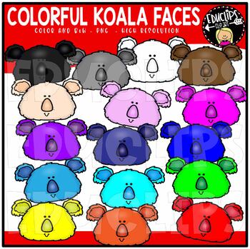 Colorful Koala Bear Faces Clip Art Set {Educlips Clipart} by Educlips
