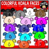 Colorful Koala Bear Faces Clip Art Set {Educlips Clipart}