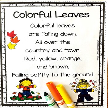 Colorful Leaves | Fall Poem for Kids by Little Learning Corner | TPT