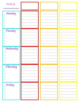 Colorful Lesson Plan Template by Dot Dot Not A Lot | TpT