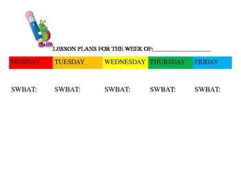 Preview of Colorful Lesson Plan Template (updated)