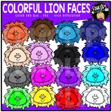 Colorful Lion Faces Clip Art Set {Educlips Clipart}