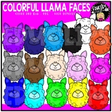 Colorful Llama Faces Clip Art Set {Educlips Clipart}