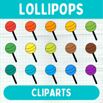 Preview of Colorful Lollipop Cliparts - Printable Sweet Graphics - Commercial Use