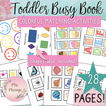 Colorful MATCHING Activities - Busy Book Binder #10 for Toddlers & Pre-K