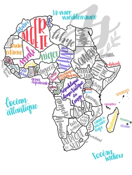 Preview of Colorful Map of Francophone Africa