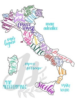 Preview of Colorful Map of Italy with Regions!