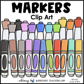 Colored markers clip art