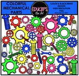 Colorful Mechanical Part Clip Art Bundle {Educlips Clipart}