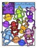 Colorful Monkeys {Creative Clips Digital Clipart}