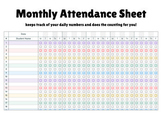 Colorful Monthly Classroom Roster Attendance Sheet - Editable!