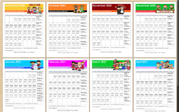 Preview of 2023-2024 Editable Monthly Reading Calendar/Log - Reading Incentive System!