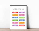 Colorful Months of the Year Educational Poster for Kids, P