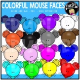 Colorful Mouse Faces Clip Art Set {Educlips Clipart}