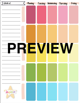 Preview of Colorful Multi-Class Planner - Print and Digital Copies