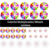 Colorful Multiplication Wheels worksheet 1-10/Rainbow /Mat