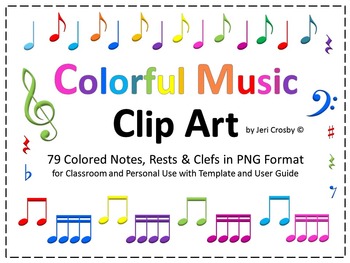 Preview of Colorful Music Clip Art - 94 High Resolution Notes, Symbols and Clefs