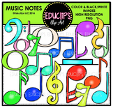 Colorful Music Notes Clip Art Bundle {Educlips Clipart}