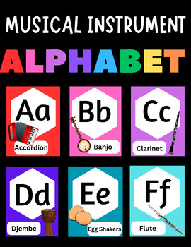 Preview of Colorful Musical Instrument Alphabet
