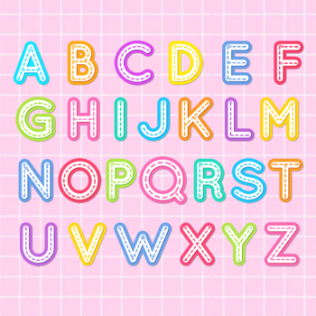 Colorful Neon Alphabet Tracing - Uppercase - Clip Art by Neechan Art