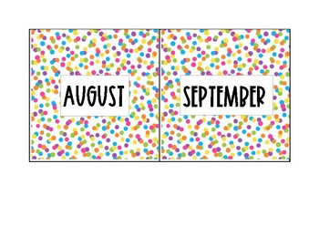 Preview of Colorful Neon Dots Monthly Labels