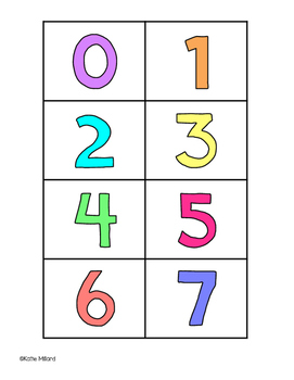 Colorful Number Cards 0-100 by Miss Kate's Desk | TpT