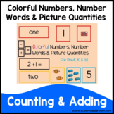 Colorful Numbers, Number Words & Picture Quantities Math (