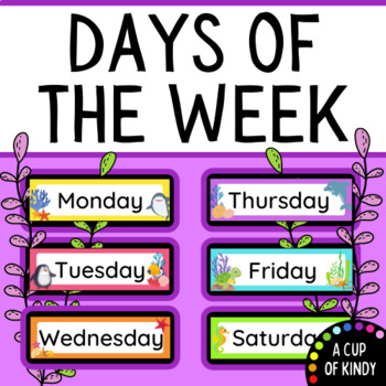 Colorful Ocean Theme | Days of the Week | Calendar Headers by A Cup of ...