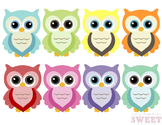 Colorful Owl Clip Art 1