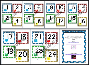 Colorful Owl Number Cards (1-24) by Angie's Activities | TPT