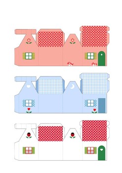 Colorful PAPER HOUSE, paper craft for motor skills - cut and stick