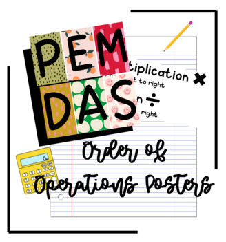 Preview of Colorful PEMDAS/Order of Operations Posters