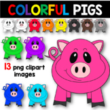 Colorful PIGS Clip Art