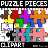 Colorful PUZZLE PIECES Clip Art