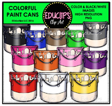 Colorful Paint Cans Clip Art Bundle {Educlips Clipart}