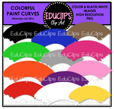 Colorful Paint Curves Clip Art Bundle {Educlips Clipart}