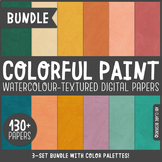 Colorful Paint Plain Digital Papers / Backgrounds Bundle
