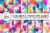 Colorful Paint Splashes Seamless Pattern