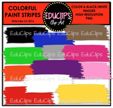 Colorful Paint Stripes Clip Art Bundle {Educlips Clipart}