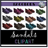 Colorful Pair of Sandals (12 total) Clipart | Real Stock Photos