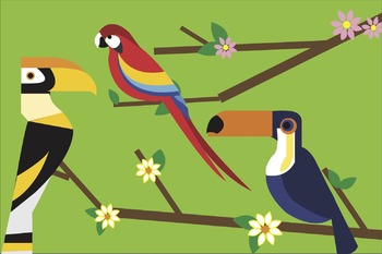 Preview of Colorful Paper Birds & an Intro to Composition, Space & Shape