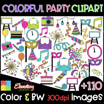 Preview of Colorful Party Clip Art | Celebration Clipart |