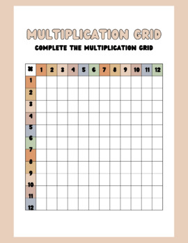 Preview of Colorful Pastel Multiplication Grid