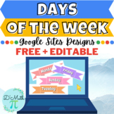 Colorful Pastels Google Sites Days of the Week Designs