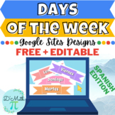 Colorful Pastels Google Sites Days of the Week Designs (Sp