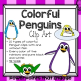 Colorful Penguins Clip Art