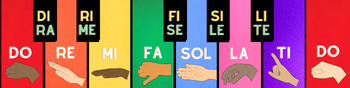 Preview of Colorful Piano with Solfege and Kodaly Hand Signs