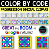 Colorful Pixels Progression Color by Code Digital Clip Art Set 1