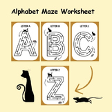 Colorful Playful Alphabet Maze Worksheet