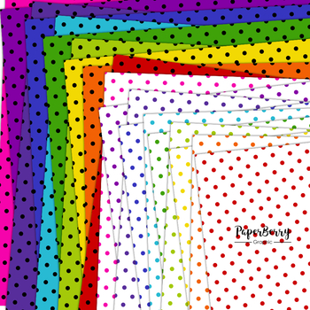 Colorful Polka Dots Backgrounds, 40 Digital Papers Pack, Seamless Pattern